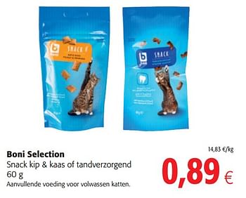 Promoties Boni selection snack kip + kaas of tandverzorgend - Boni - Geldig van 17/01/2018 tot 30/01/2018 bij Colruyt