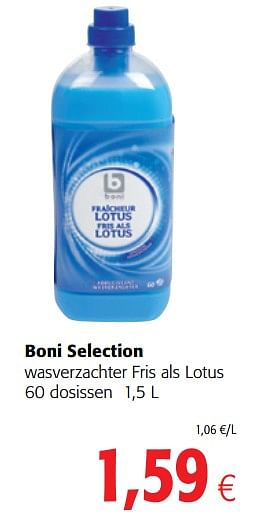 Promoties Boni selection wasverzachter fris als lotus - Boni - Geldig van 17/01/2018 tot 30/01/2018 bij Colruyt