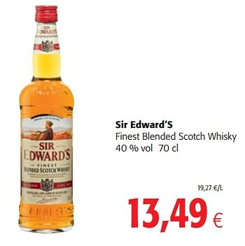 Promoties Sir edward`s finest blended scotch whisky - Sir Edward - Geldig van 17/01/2018 tot 30/01/2018 bij Colruyt
