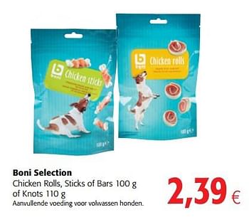Promoties Boni selection chicken rolls, sticks of bars of knots - Boni - Geldig van 17/01/2018 tot 30/01/2018 bij Colruyt