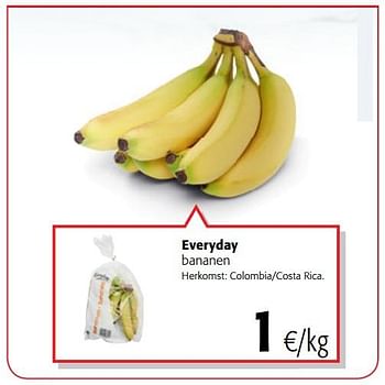 Promoties Everyday bananen - Everyday - Geldig van 17/01/2018 tot 30/01/2018 bij Colruyt