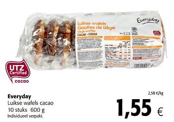 Promoties Everyday luikse wafels cacao - Everyday - Geldig van 17/01/2018 tot 30/01/2018 bij Colruyt