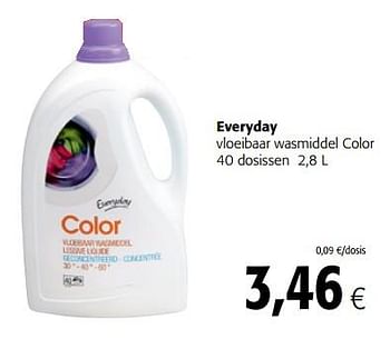 Promoties Everyday vloeibaar wasmiddel color - Everyday - Geldig van 17/01/2018 tot 30/01/2018 bij Colruyt