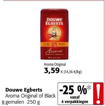 Promoties Douwe egberts aroma original of black gemalen - Douwe Egberts - Geldig van 17/01/2018 tot 30/01/2018 bij Colruyt