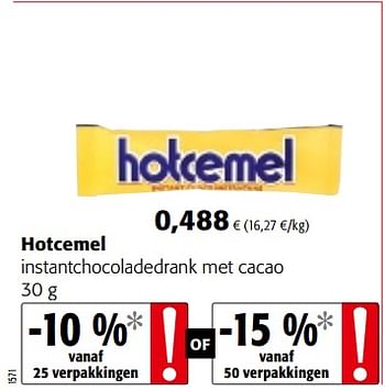 Promoties Hotcemel instantchocoladedrank met cacao - Hotcémel - Geldig van 17/01/2018 tot 30/01/2018 bij Colruyt