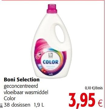 Promoties Boni selection geconcentreerd vloeibaar wasmiddel color - Boni - Geldig van 17/01/2018 tot 30/01/2018 bij Colruyt