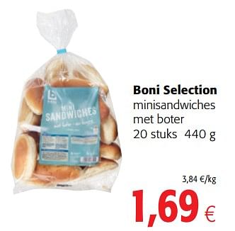 Promoties Boni selection minisandwiches met boter - Boni - Geldig van 17/01/2018 tot 30/01/2018 bij Colruyt