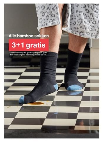 Promoties Alle bamboe sokken 3 + 1 gratis - Huismerk - Zeeman  - Geldig van 20/01/2018 tot 27/01/2018 bij Zeeman