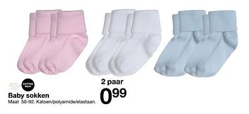 Promoties Baby sokken - Huismerk - Zeeman  - Geldig van 20/01/2018 tot 27/01/2018 bij Zeeman