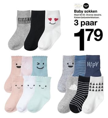 Promotions Baby sokken - Produit maison - Zeeman  - Valide de 20/01/2018 à 27/01/2018 chez Zeeman