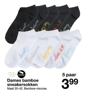 Promoties Dames bamboe sneakersokken - Huismerk - Zeeman  - Geldig van 20/01/2018 tot 27/01/2018 bij Zeeman