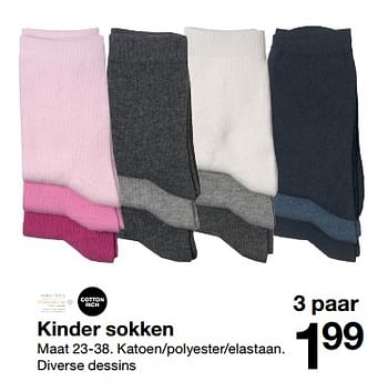 Promotions Kinder sokken - Produit maison - Zeeman  - Valide de 20/01/2018 à 27/01/2018 chez Zeeman