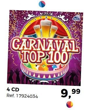 Promoties 4 cd carnaval top 100 - Top - Geldig van 23/01/2018 tot 20/02/2018 bij Supra Bazar