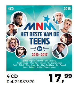 Promoties 4 cd mnm het beste van de teens - MNM - Geldig van 23/01/2018 tot 20/02/2018 bij Supra Bazar