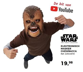 Promoties Elektronisch masker chewbacca - Star Wars - Geldig van 23/01/2018 tot 20/02/2018 bij Supra Bazar