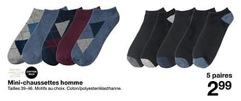 Promotions Mini-chaussettes homme - Produit maison - Zeeman  - Valide de 20/01/2018 à 27/01/2018 chez Zeeman