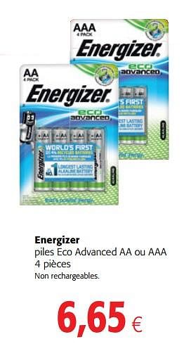 Promotions Energizer piles eco advanced aa ou aaa - Energizer - Valide de 17/01/2018 à 30/01/2018 chez Colruyt