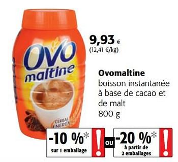 Promotions Ovomaltine boisson instantanée à base de cacao et de malt - Ovomaltine - Valide de 17/01/2018 à 30/01/2018 chez Colruyt