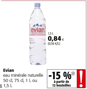 Promotions Evian eau minérale naturelle - Evian - Valide de 17/01/2018 à 30/01/2018 chez Colruyt