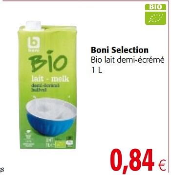 Promotions Boni selection bio lait demi-écrémé - Boni - Valide de 17/01/2018 à 30/01/2018 chez Colruyt