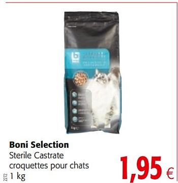 Promotions Boni selection sterile castrate croquettes pour chats - Boni - Valide de 17/01/2018 à 30/01/2018 chez Colruyt