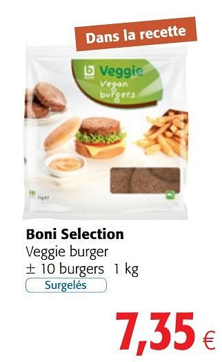 Promotions Boni selection veggie burger - Boni - Valide de 17/01/2018 à 30/01/2018 chez Colruyt