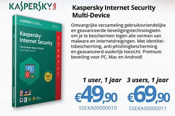 Promotions Kaspersky internet security multi-device - Kaspersky - Valide de 15/01/2018 à 28/02/2018 chez Compudeals