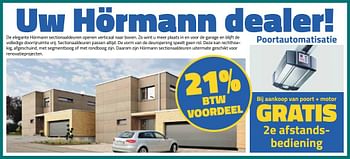Promoties 21% btw voordeel uw hörmann dealer! - Hörmann - Geldig van 07/01/2018 tot 31/01/2018 bij Bouwcenter Frans Vlaeminck