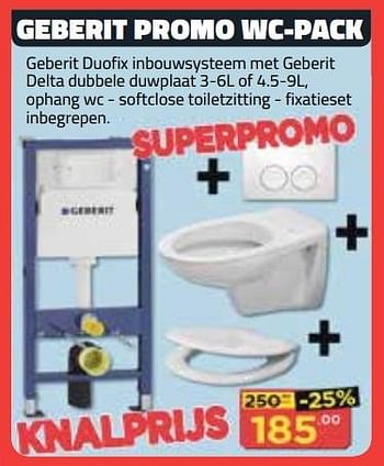 Promoties Geberit promo wc-pack - Geberit - Geldig van 07/01/2018 tot 31/01/2018 bij Bouwcenter Frans Vlaeminck