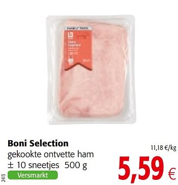 Promoties Boni selection gekookte ontvette ham - Boni - Geldig van 17/01/2018 tot 30/01/2018 bij Colruyt
