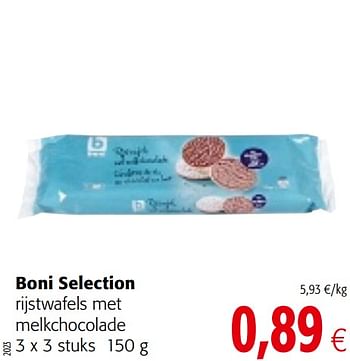 Promotions Boni selection rijstwafels met melkchocolade - Boni - Valide de 17/01/2018 à 30/01/2018 chez Colruyt