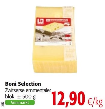 Promoties Boni selection zwitserse emmentaler - Boni - Geldig van 17/01/2018 tot 30/01/2018 bij Colruyt