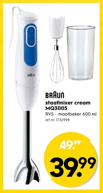bagageruimte Concentratie achterlijk persoon Braun Braun staafmixer cream mq3005 - Promotie bij Blokker