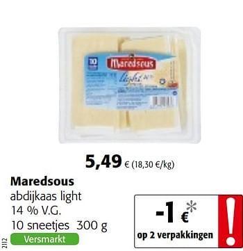 Promoties Maredsous abdijkaas light 14 % v.g. - Maredsous - Geldig van 17/01/2018 tot 30/01/2018 bij Colruyt