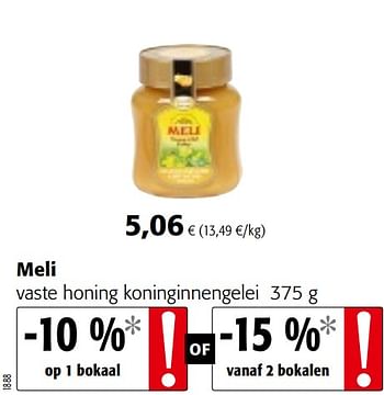 Promoties Meli vaste honing koninginnengelei - Meli - Geldig van 17/01/2018 tot 30/01/2018 bij Colruyt