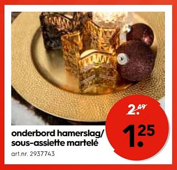 Promotions Onderbord hamerslag- sous-assiette martelé - Produit maison - Blokker - Valide de 17/01/2018 à 31/01/2018 chez Blokker