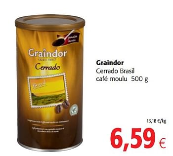 Promotions Graindor cerrado brasil café moulu - Graindor - Valide de 17/01/2018 à 30/01/2018 chez Colruyt