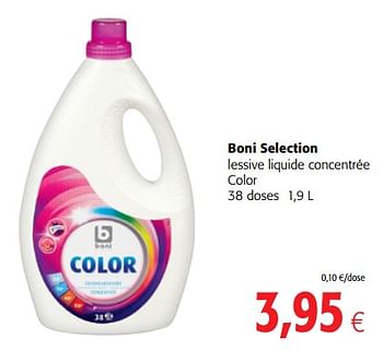 Promotions Boni selection lessive liquide concentrée color - Boni - Valide de 17/01/2018 à 30/01/2018 chez Colruyt