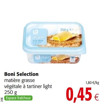Promotions Boni selection matière grasse végétale à tartiner light - Boni - Valide de 17/01/2018 à 30/01/2018 chez Colruyt