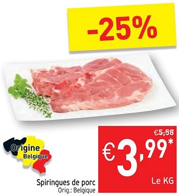 Promotions Spiringues de porc - Produit maison - Intermarche - Valide de 23/01/2018 à 28/01/2018 chez Intermarche