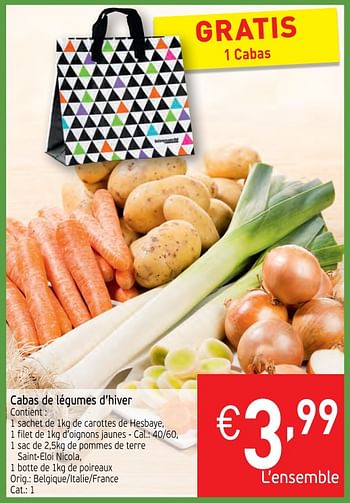 Promotions Cabas de légumes d`hiver - Produit maison - Intermarche - Valide de 23/01/2018 à 28/01/2018 chez Intermarche