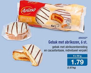 Promoties Arioso gebak met abrikozen - Arioso - Geldig van 22/01/2018 tot 27/01/2018 bij Aldi