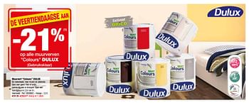 Promoties Muurverf colours dulux - Dulux - Geldig van 06/02/2018 tot 19/02/2018 bij Brico