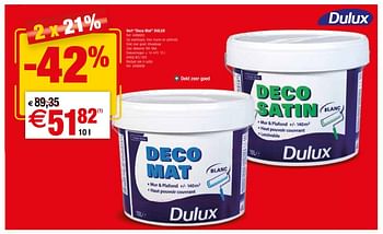Promoties Verf deco mat - Dulux - Geldig van 06/02/2018 tot 19/02/2018 bij Brico