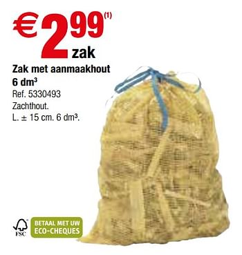 Promoties Zak met aanmaakhout - Huismerk - Brico - Geldig van 06/02/2018 tot 19/02/2018 bij Brico