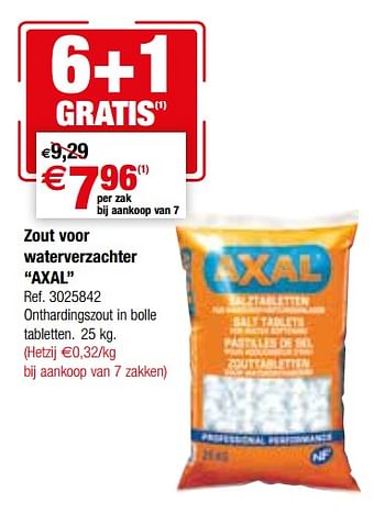 Promoties Zout voor waterverzachter axal - Axal - Geldig van 06/02/2018 tot 19/02/2018 bij Brico