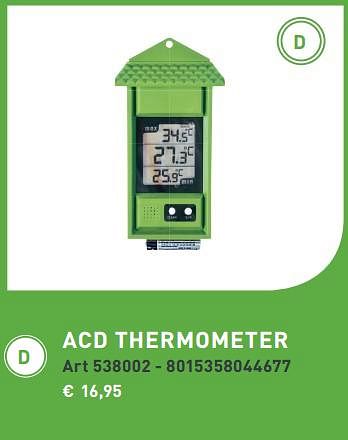 Promotions Acd thermometer - ACD - Valide de 15/01/2018 à 15/06/2018 chez Aveve