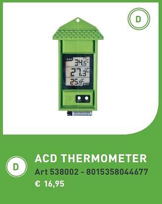 Promoties Acd thermometer - ACD - Geldig van 15/01/2018 tot 15/06/2018 bij Aveve