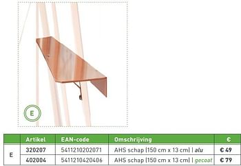 Promotions Ahs schap - ACD - Valide de 15/01/2018 à 15/06/2018 chez Aveve