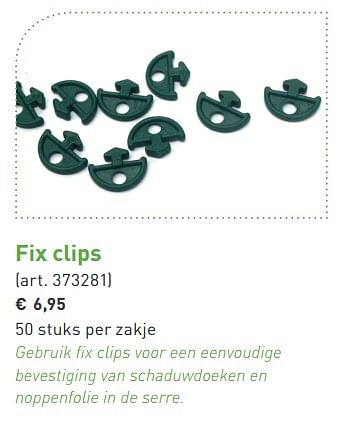 Promoties Fix clips - ACD - Geldig van 15/01/2018 tot 15/06/2018 bij Aveve